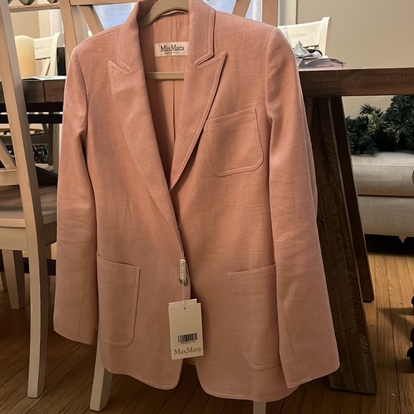 MaxMara Jackets & Blazers - Blush Pink linen Women’s suit jacket, Relaxed fit-original tags never worn-